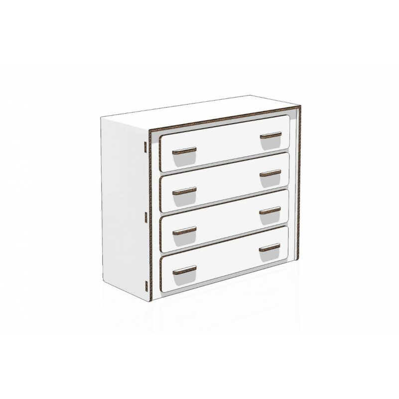 Cardboard dresser for home staging fittings