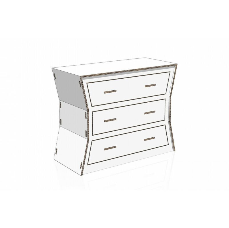 Carved cardboard dresser for home staging- NaturDesign