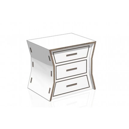 Table de chevet en carton sculpté pour le Home Staging