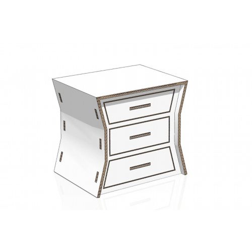 Comodino intagliato in cartone per Home staging