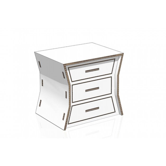 Table de chevet en carton sculpté pour le Home Staging