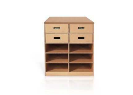 bancone in cartone componibile a due moduli -Erpice LC