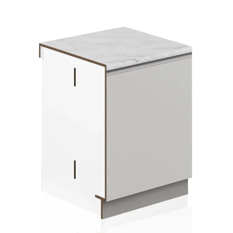 base with cardboard door