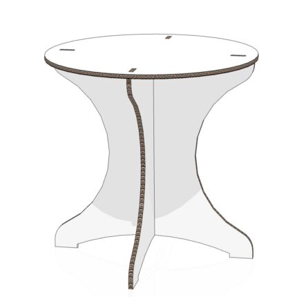 Tavolino circolare in cartone per home staging