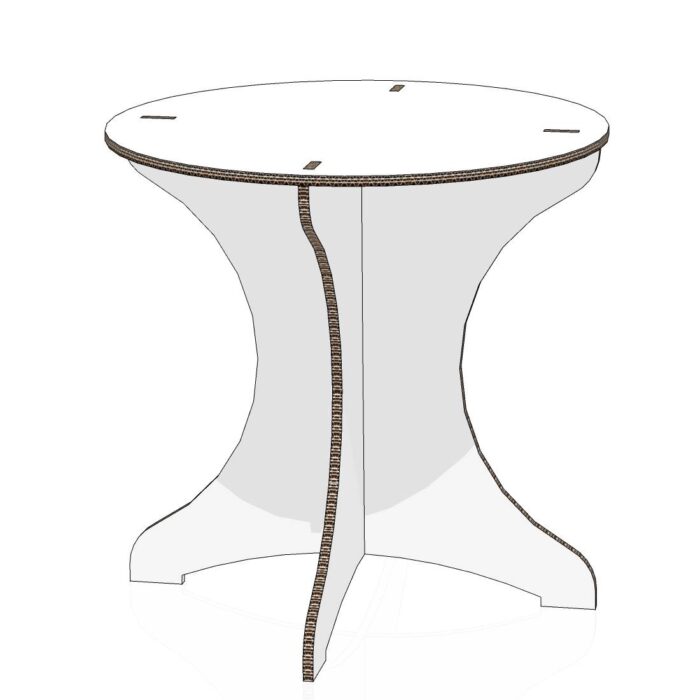 Tavolino circolare in cartone per home staginge staging Tavolino circolare in cartone per home staging