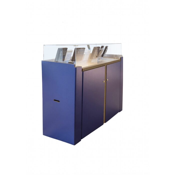 Présentoir en carton avec vitrine 'Molina' Présentoir en carton avec vitrine 'Molina'