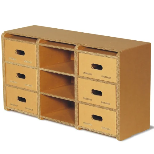 Cassettiera in cartone con vani e cassetti 'Messi 3'