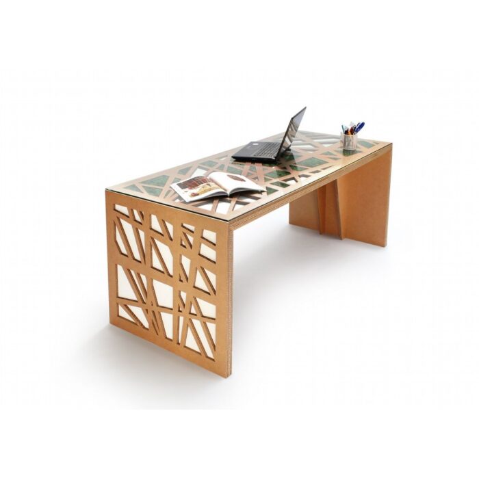 Scrivania intagliata in cartone 'Lavina' Scrivania intagliata in cartone 'Lavina'