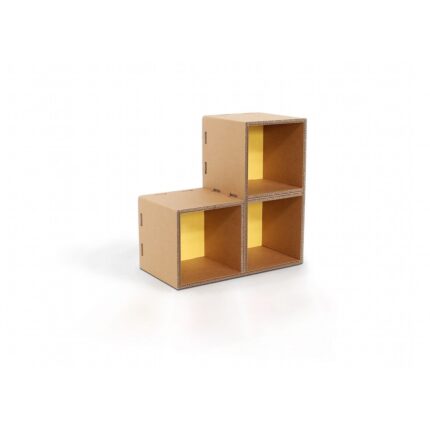 Bookcase with modular cardboard modules 'Lifi L