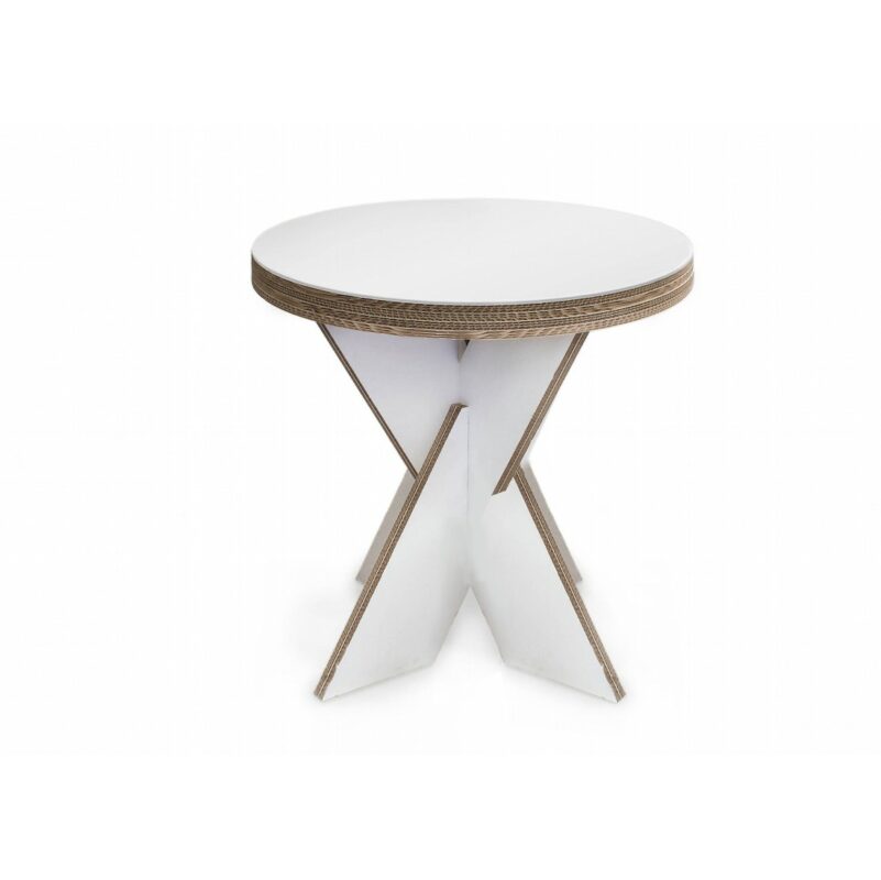 Tavolino in cartone con base ad incrocio 'Ortles'