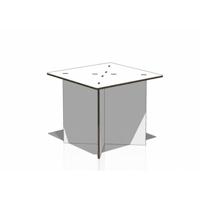 Tavolo quadrato maxi in cartone per arredi dimostrativi