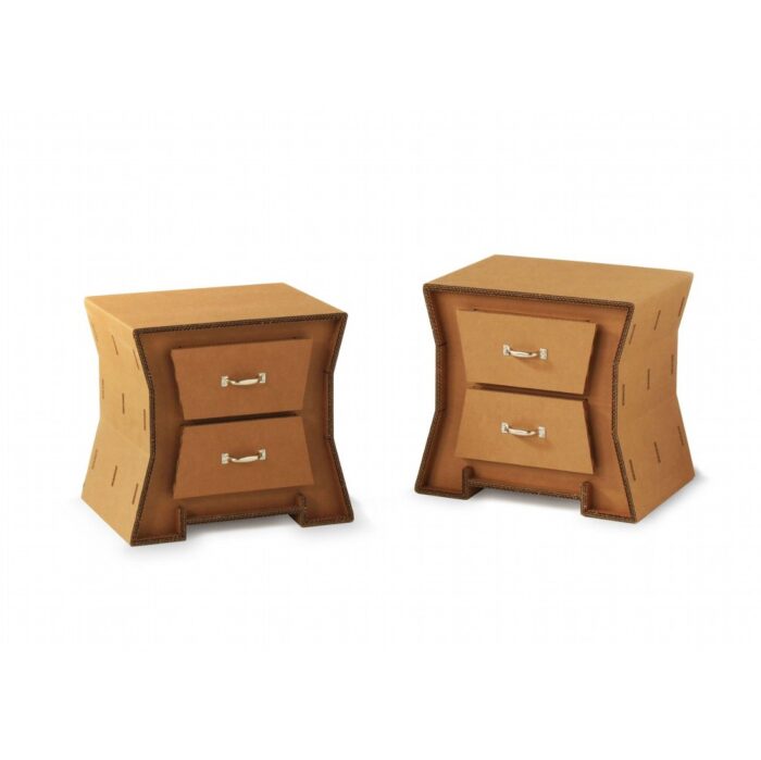 Comodino in cartone 2 cassetti 'Fréty 03'03' Comodino in cartone 2 cassetti 'Fréty 03'