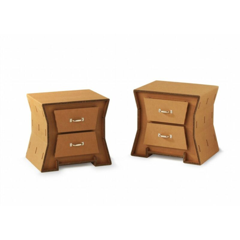 Comodino in cartone 2 cassetti 'Fréty 03'