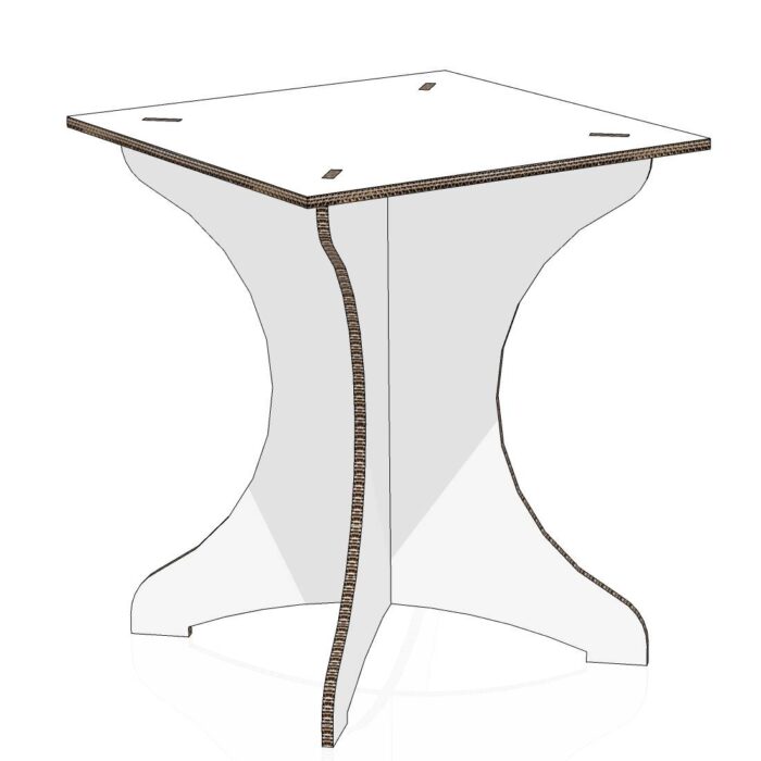 Tavolino quadrato in cartone per allestimenti home staging Tavolino quadrato in cartone per allestimenti home staging