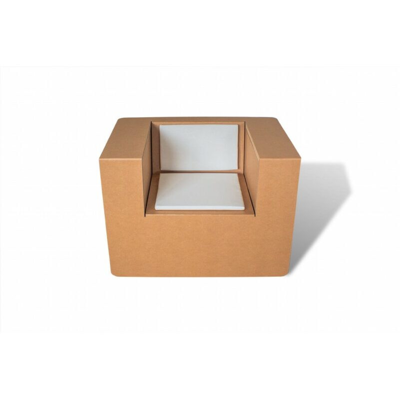 Linear cardboard armchair 'Golliaz E'