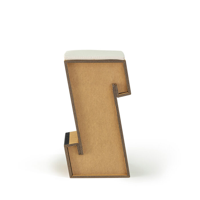 Sgabello alto in cartone design 'Soi Plus' - NaturDesign
