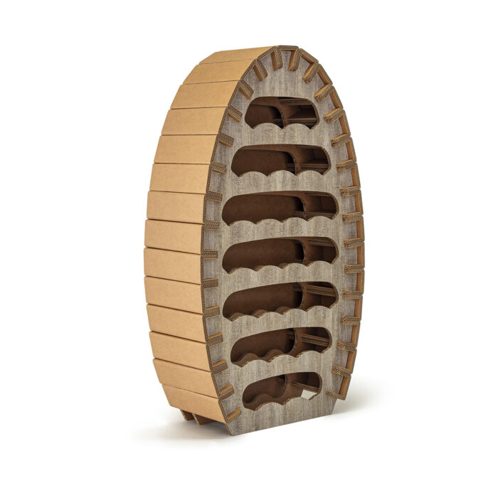 espositore in cartone per bottiglie di vino