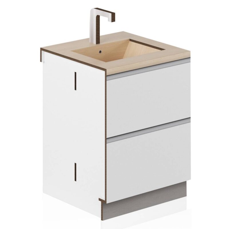 Waschbeckensockel aus Pappe