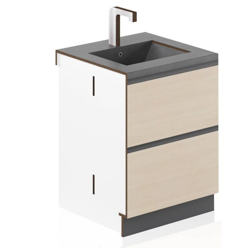 Waschbeckensockel aus Pappe