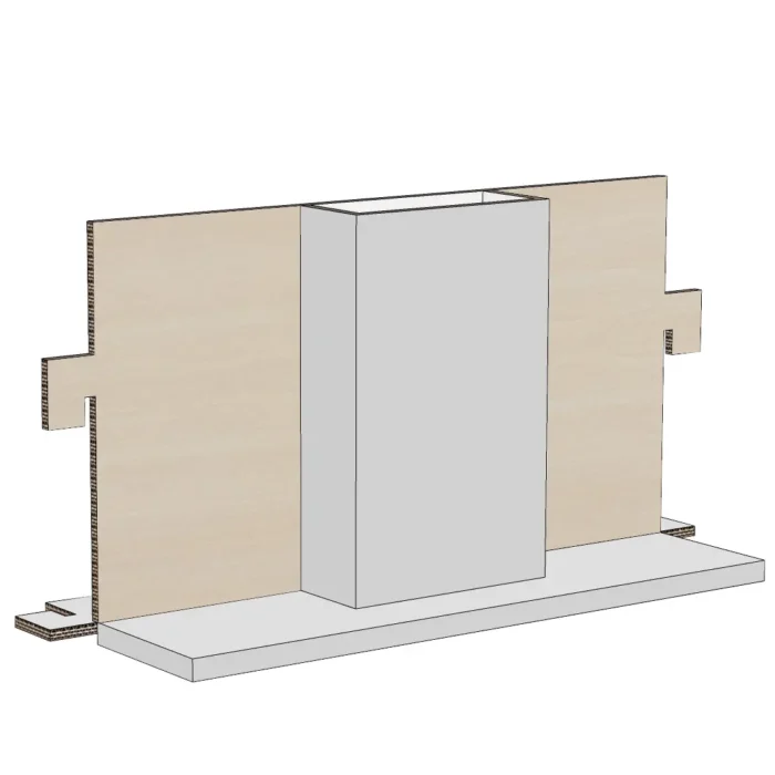 cardboard demonstration kitchen module