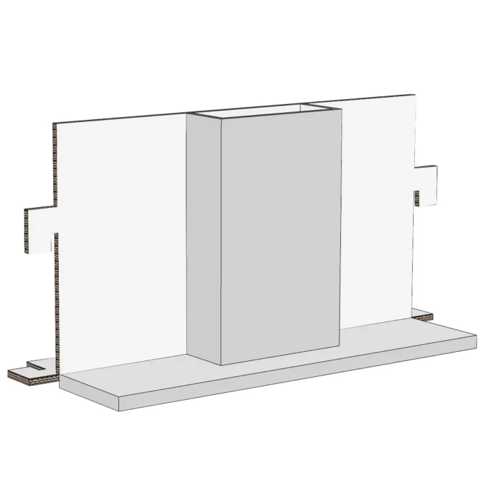 Aufsteckbare Dunstabzugshaube aus Pappe für die Küche Aufsteckbare Dunstabzugshaube aus Pappe für die Küche