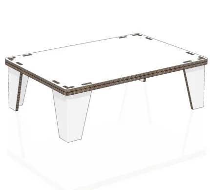 Cardboard coffee table for home staging 100 cm – NaturDesign