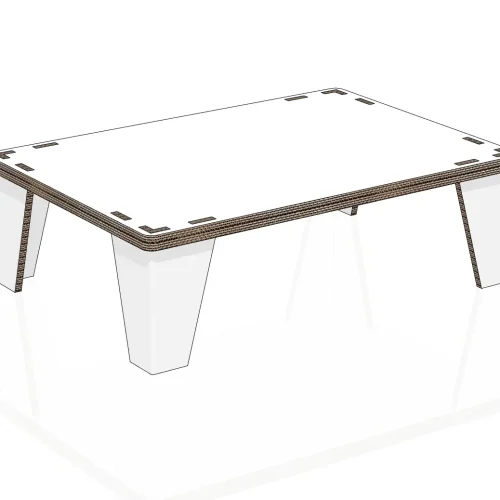 Tavolino in cartone per home staging 100 cm – NaturDesign