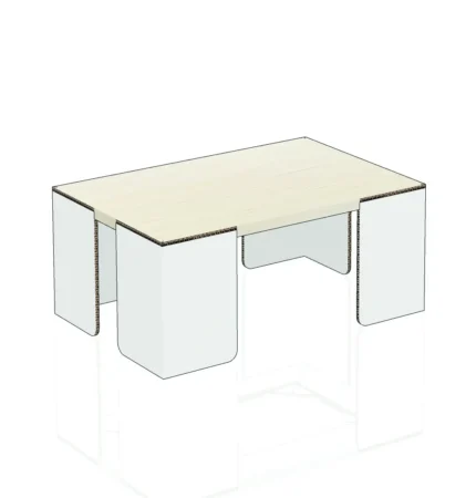 60 cm printed cardboard coffee table for home staging furniture