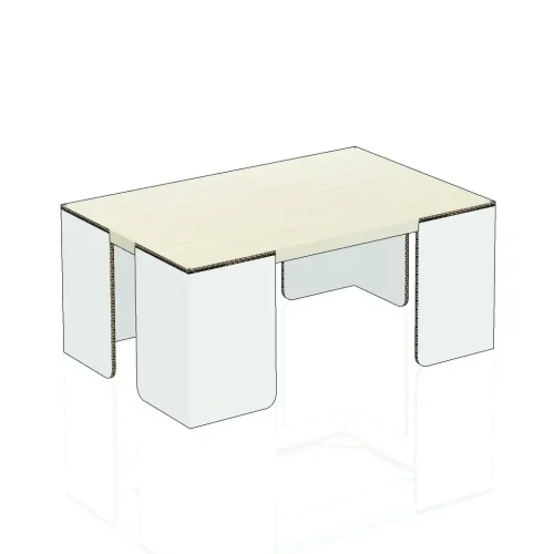 Tavolino in cartone stampato 60 cm per arredo home staging