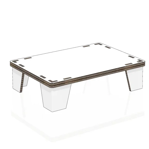 Tavolino da caffè in cartone 70 cm per home staging