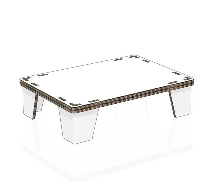 Tavolino da caffè in cartone 70 cm per home staging Tavolino da caffè in cartone 70 cm per home staging