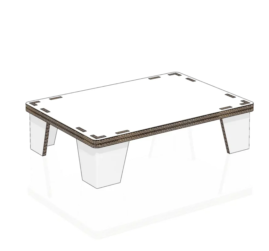 Tavolino da caffè in cartone 70 cm per home staging