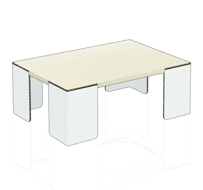 Couchtisch aus Karton 70 cm bedruckt für Home Staging