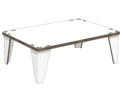 Table basse en carton de 85 cm pour meubles de home staging