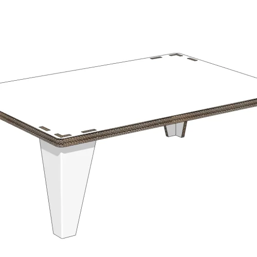 Tavolino da caffè in cartone 85 cm per arredo home staging