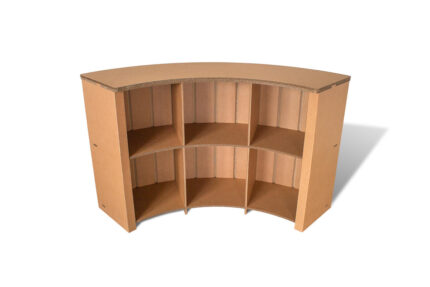 curved cardboard counter