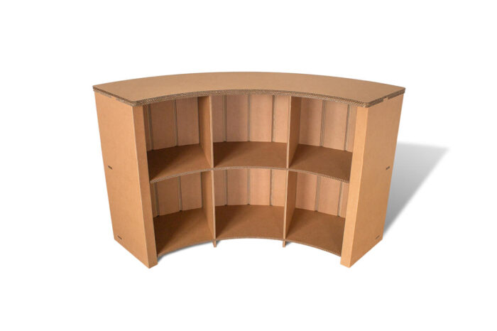 curved cardboard counter