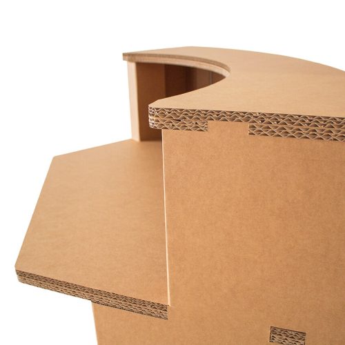 bancone curvo con ripiano