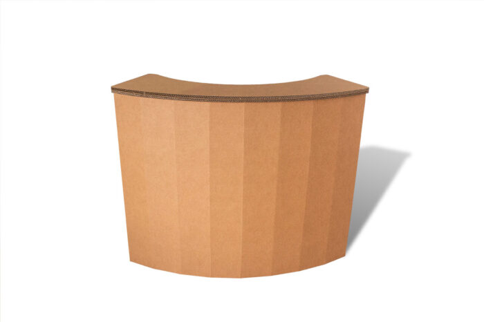 Bureau en carton incurvé