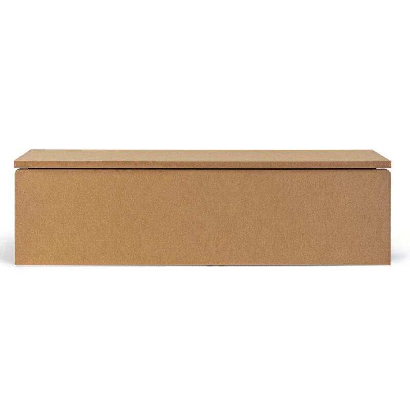 panca in cartone con vano contenitore