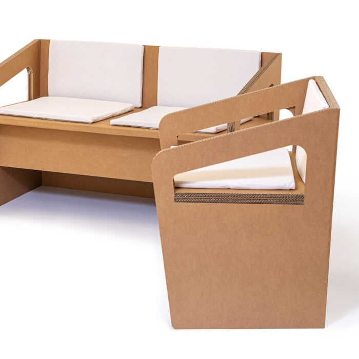 sedia ecosostenibile in cartone