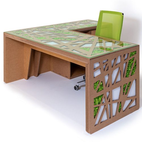 Scrivania angolare in cartone 'Lavina A180'