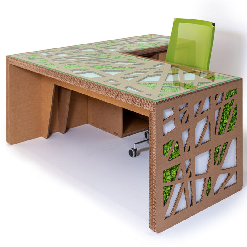 Scrivania angolare in cartone 'Lavina A180'