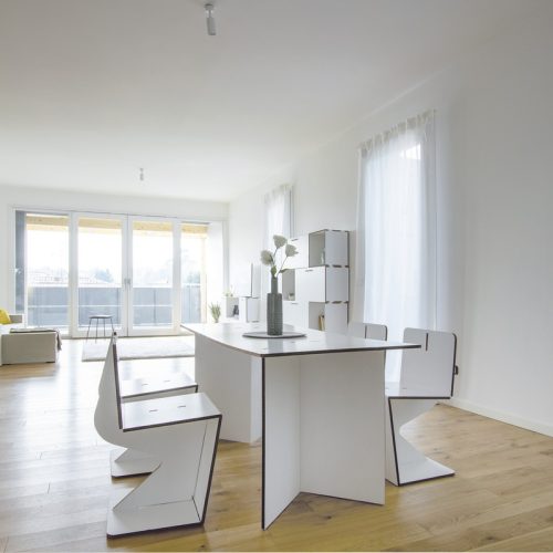 tavolo in cartone per home staging